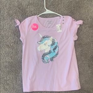 Girls unicorn t-shirt, LG 10/12